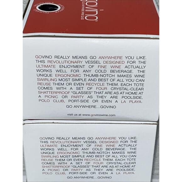 NEW Govino Drinkware 16-oz Wine Glasses Clear Shatterproof Thumb Notch Set Of 12 - Picture 7 of 10